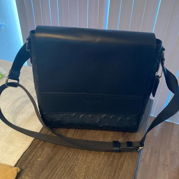 Coach | Bags | Coach Nwot Black Leather Messenger Bag | Poshmark display picture 2